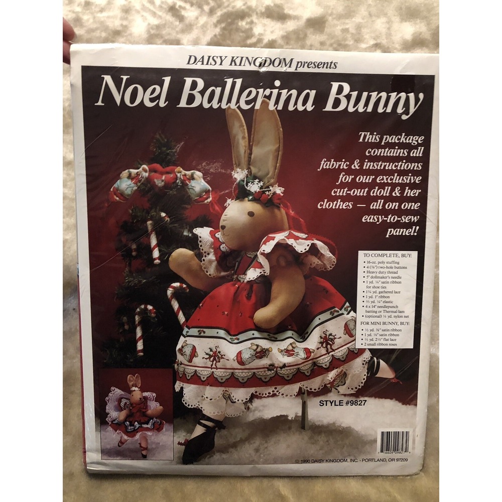 Daisy Kingdom Noel Ballerina Bunny Style 9827 Fabric & instruction cut out doll